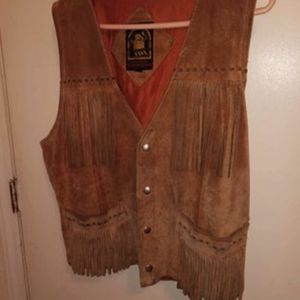 El Toro size:M/L genuine leather fringe vest